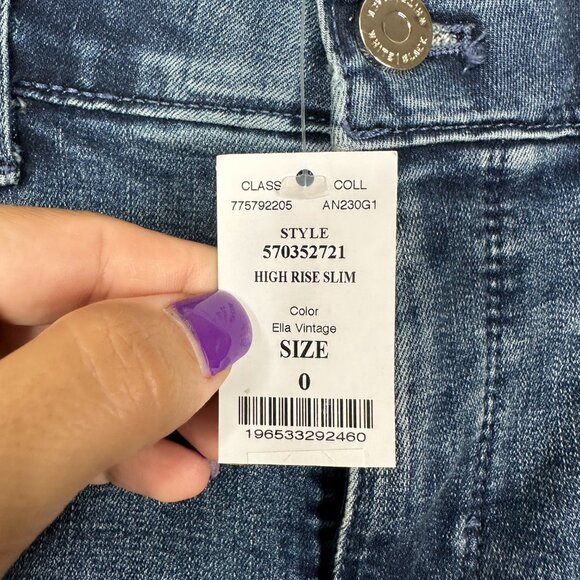 NWT White House Black Market High Rise Slim Jeans Ella Vintage 0 #WHBM18 - Picture 7 of 10